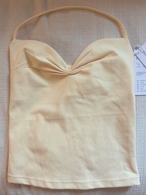 Crop Shop Boutique Cream Halter Crop Top